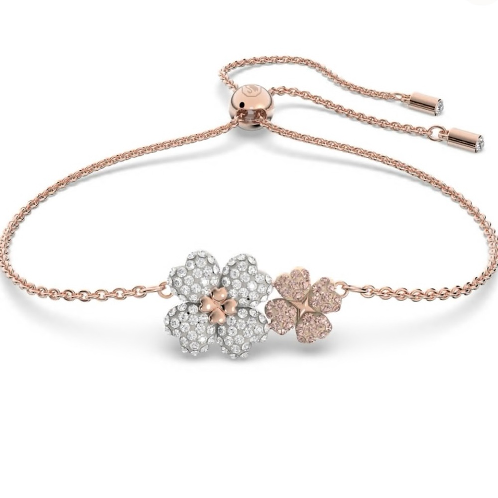 Swarovski Latisha Rose Gold-tone plated Flower Bracelet